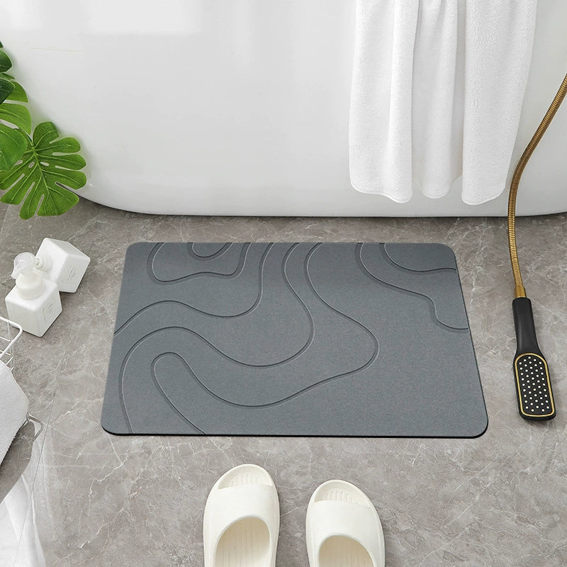 Diatomaceous Earth Bath Mat Absorbent Stone Surface