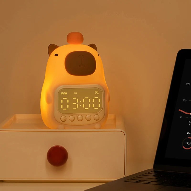Digital Alarm Clock, LED Display, USB-C Rechargeable, Silicone ABS Material