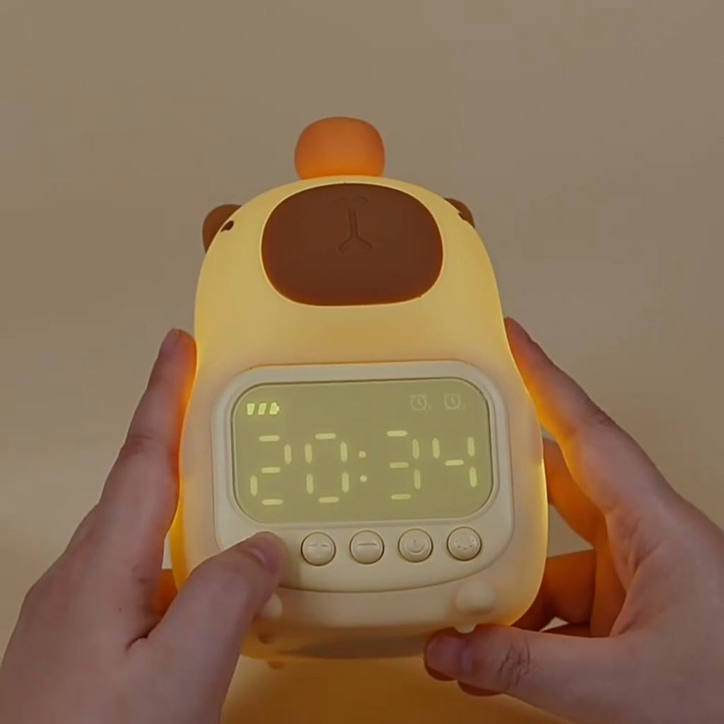 Digital Alarm Clock, LED Display, USB-C Rechargeable, Silicone ABS Material