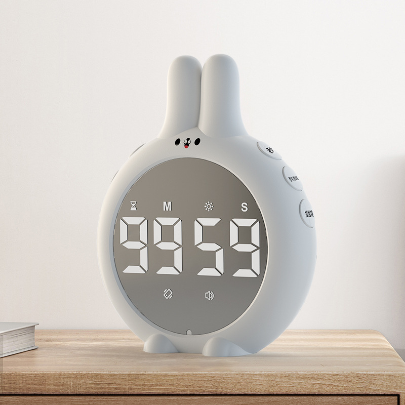 Bunny-Shaped LED Digital Alarm Clock with Music Playback and FM Radio