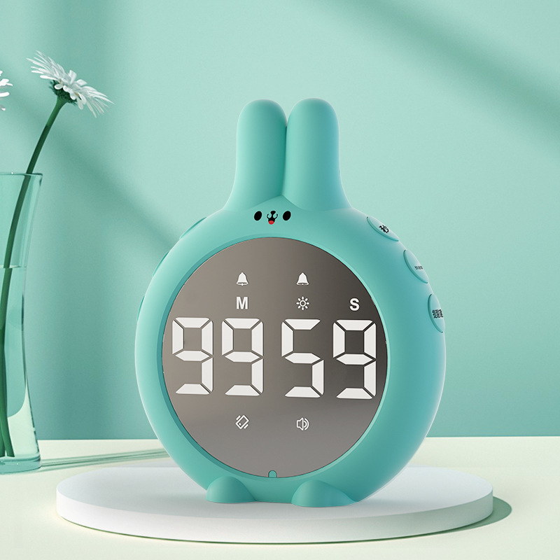 Bunny-Shaped LED Digital Alarm Clock with Music Playback and FM Radio