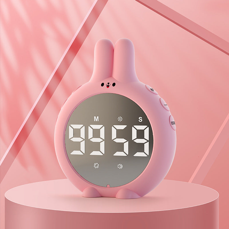 Bunny-Shaped LED Digital Alarm Clock with Music Playback and FM Radio