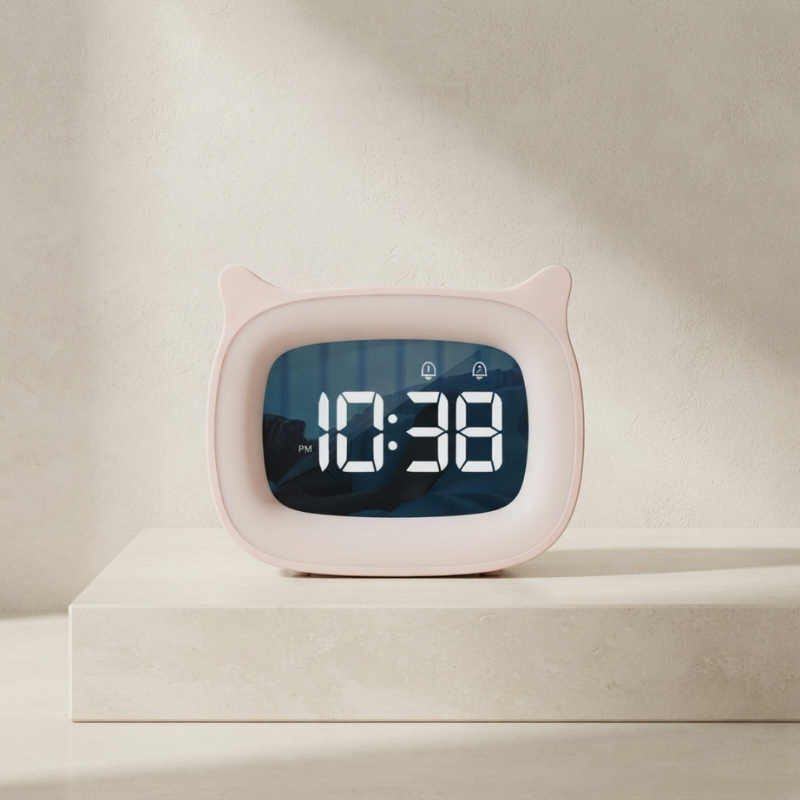 Digital Alarm Clock Voice Activated Dual Alarm Rechargeable