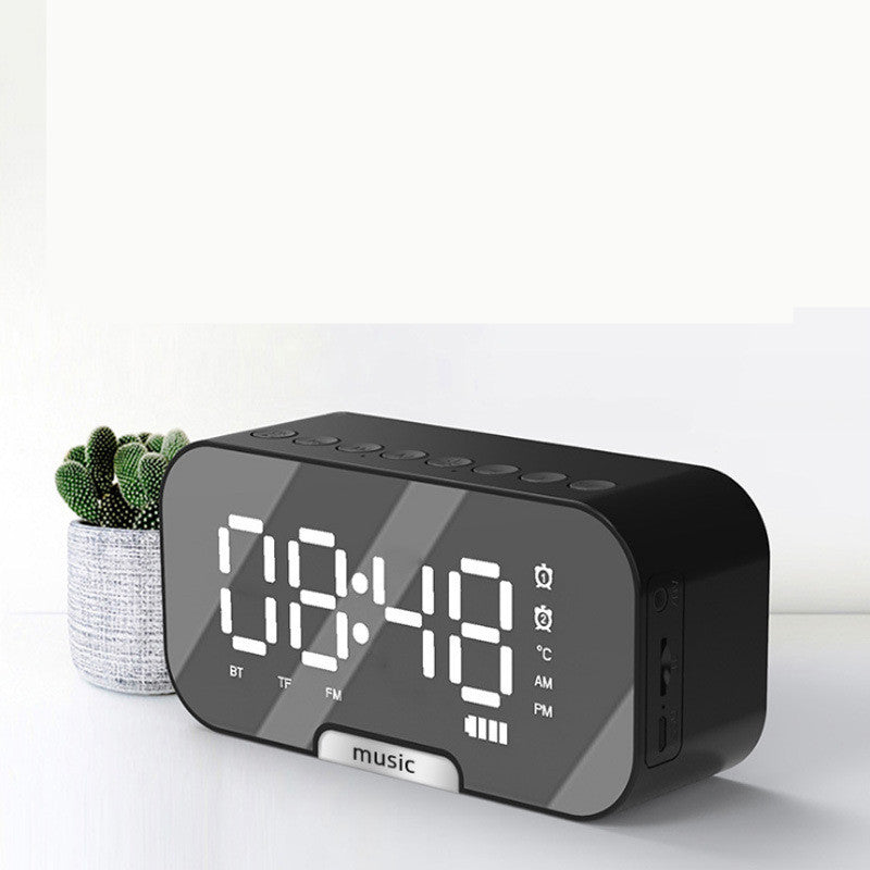 Digital Alarm Clock Bluetooth Speaker LED Display Rechargeable Battery