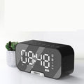 Digital Alarm Clock Bluetooth Speaker LED Display Rechargeable Battery
