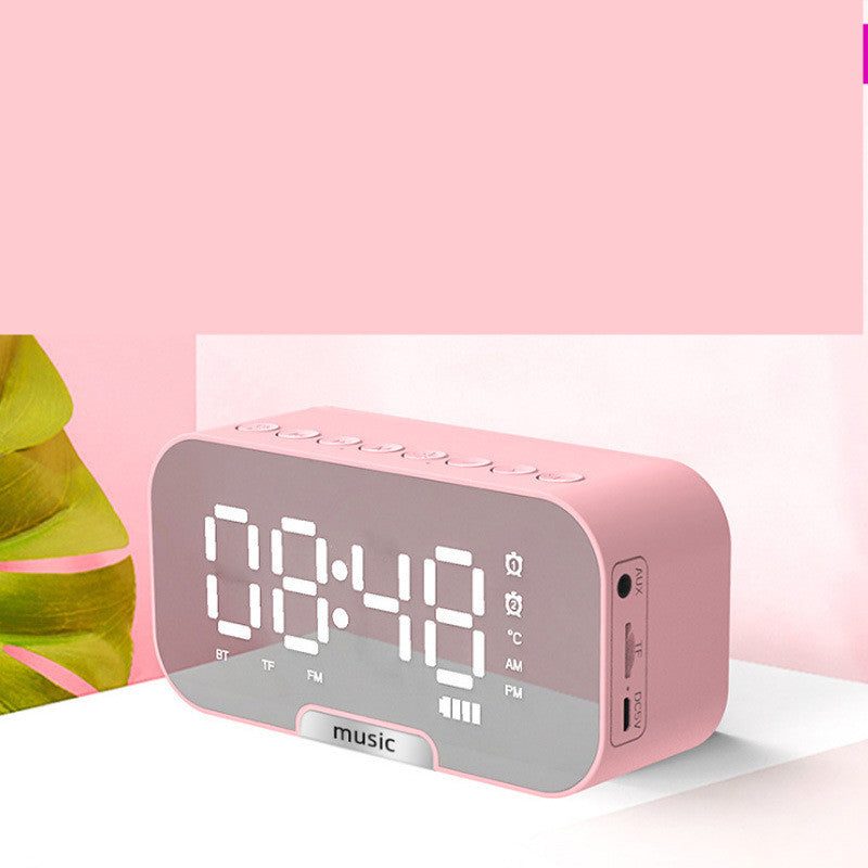 Digital Alarm Clock Bluetooth Speaker LED Display Rechargeable Battery