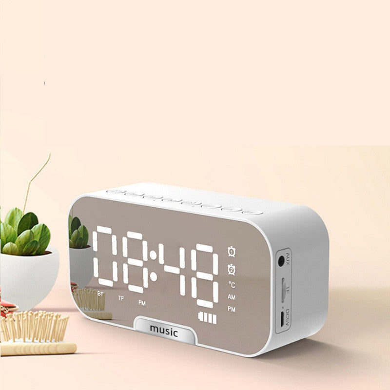Digital Alarm Clock Bluetooth Speaker LED Display Rechargeable Battery