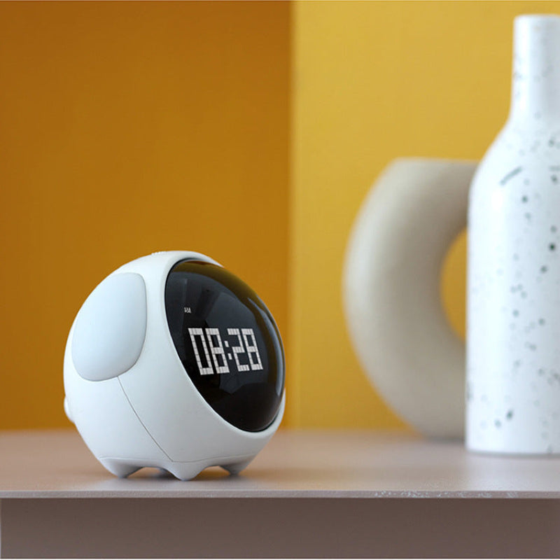 Digital Alarm Clock with Animated Emoji Display and Night Light