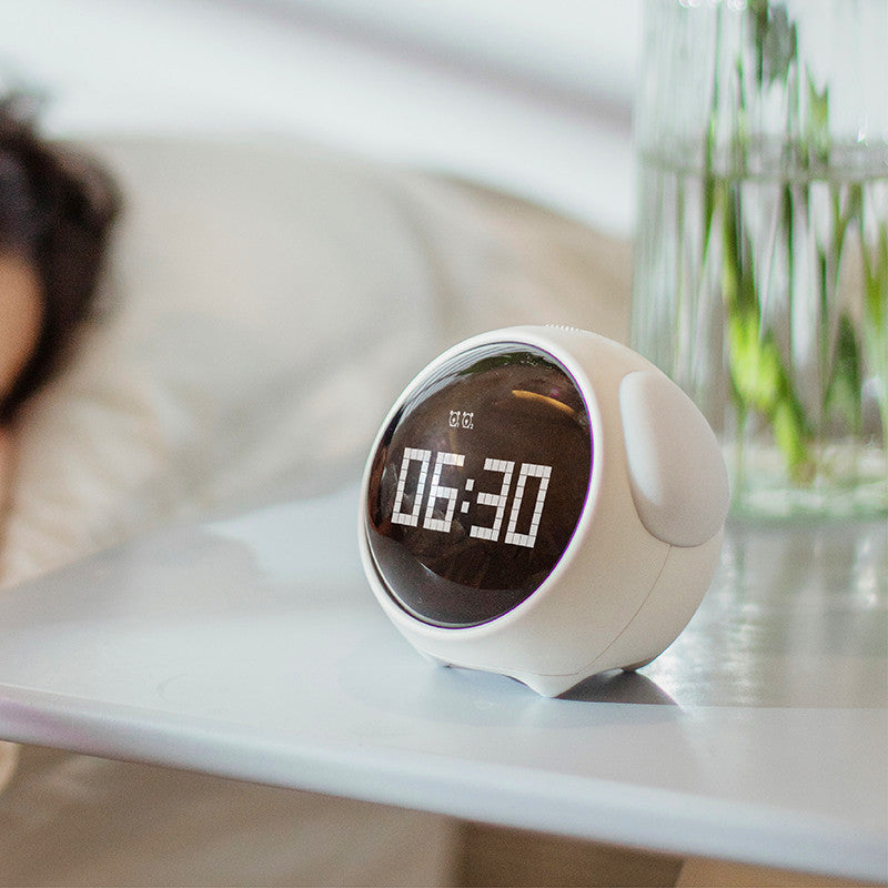 Digital Alarm Clock with Animated Emoji Display and Night Light