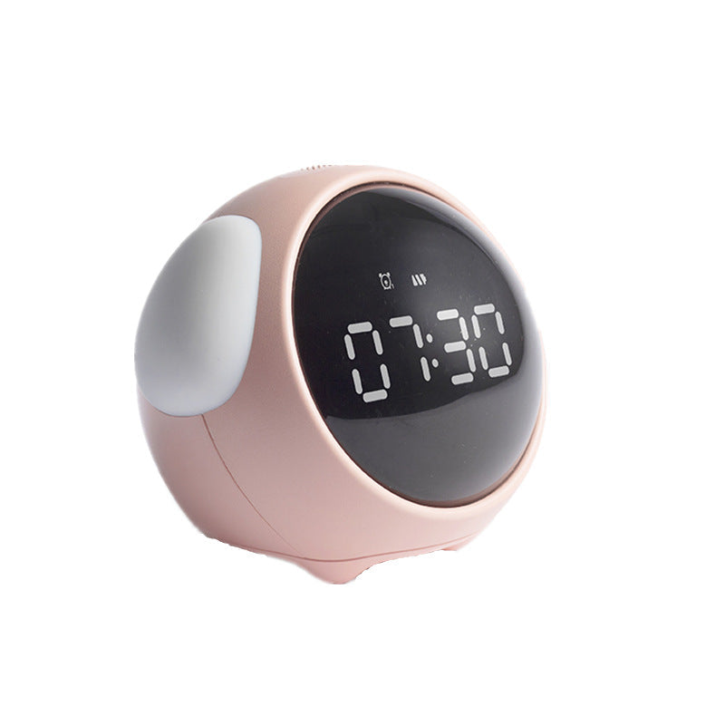 Digital Alarm Clock with Animated Emoji Display and Night Light