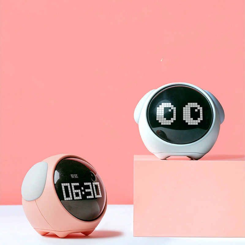 Digital Alarm Clock with Animated Emoji Display and Night Light