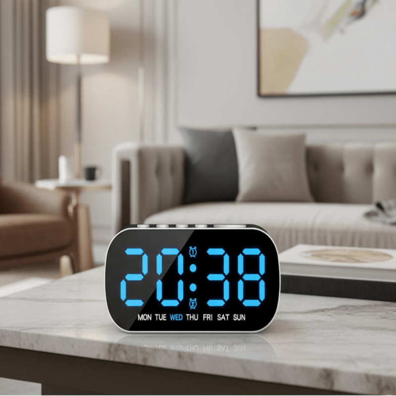 Digital LED Alarm Clock Dual Alarm Temperature Display USB Powered