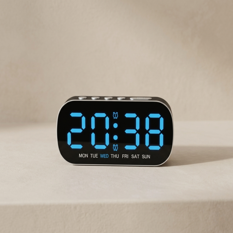 Digital LED Alarm Clock Dual Alarm Temperature Display USB Powered