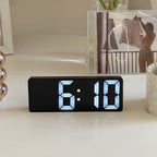 Alarm Clock Digital LED Mirror Display USB Battery Powered