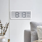 Digital Wall Clock, LCD Screen, Temperature and Humidity Sensors, Plastic Housing
