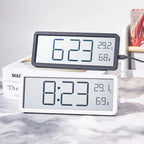 Digital Wall Clock, LCD Screen, Temperature and Humidity Sensors, Plastic Housing
