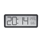 Digital Wall Clock, LCD Screen, Temperature and Humidity Sensors, Plastic Housing