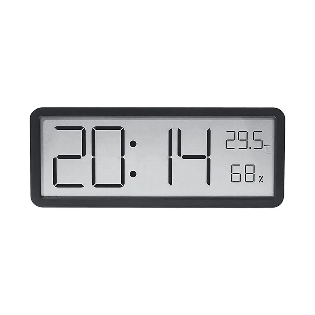 Digital Wall Clock, LCD Screen, Temperature and Humidity Sensors, Plastic Housing
