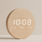 Minimalist Scandinavian Wall Clock – Digital Display, Rechargeable Battery, MDF PVC, 7.68 Inch Modern Home Clock