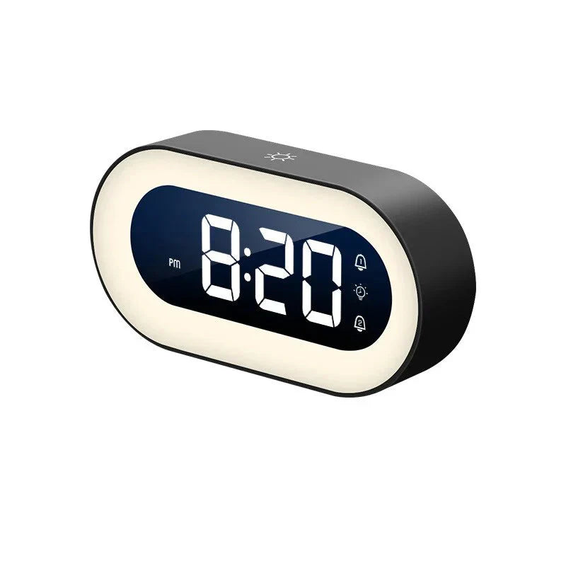 Dimmable Sunrise Alarm Clock with Nature Sounds – Rechargeable Wake Light for Gentle Morning Awakenings