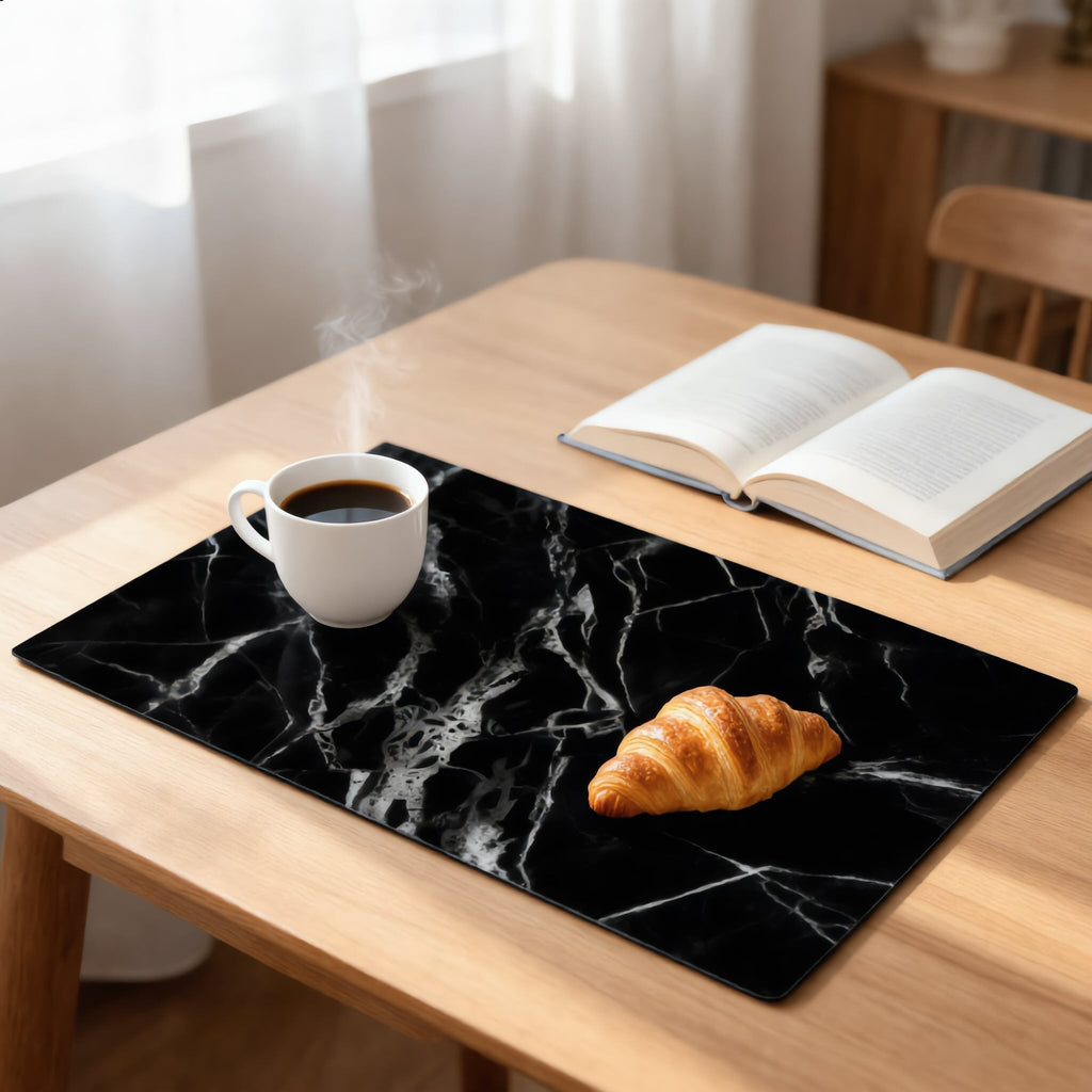 Dish Drying Mat Marble Design Absorbent Fabric Non Slip Kitchen Mat