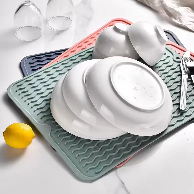 Dish Drying Mat Silicone Heat Resistant Countertop Liner, Eco-Friendly & Heat Resistant