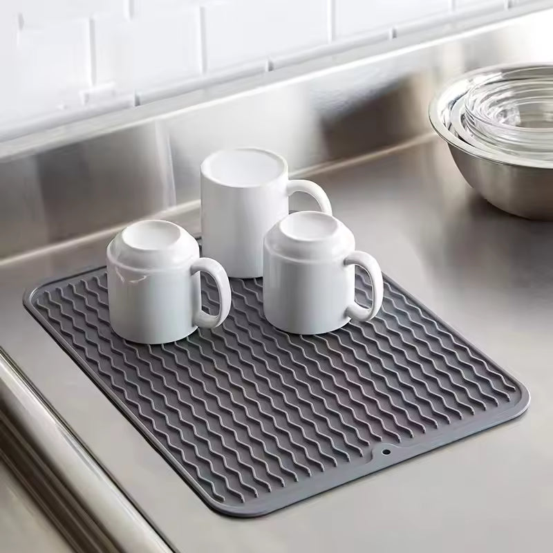 Dish Drying Mat Silicone Heat Resistant Countertop Liner, Eco-Friendly & Heat Resistant