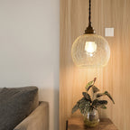Vintage Copper Glass Globe Pendant Light 1-Light