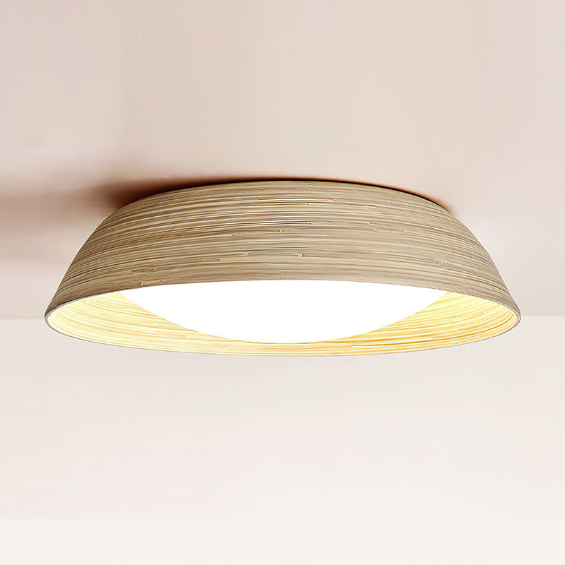 Bamboo & Acrylic Flush-Mount Ceiling Light