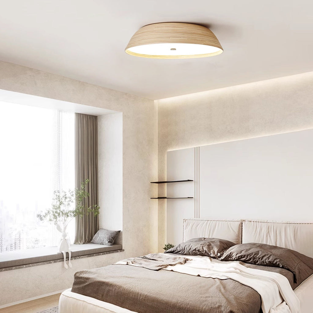 Bamboo & Acrylic Flush-Mount Ceiling Light