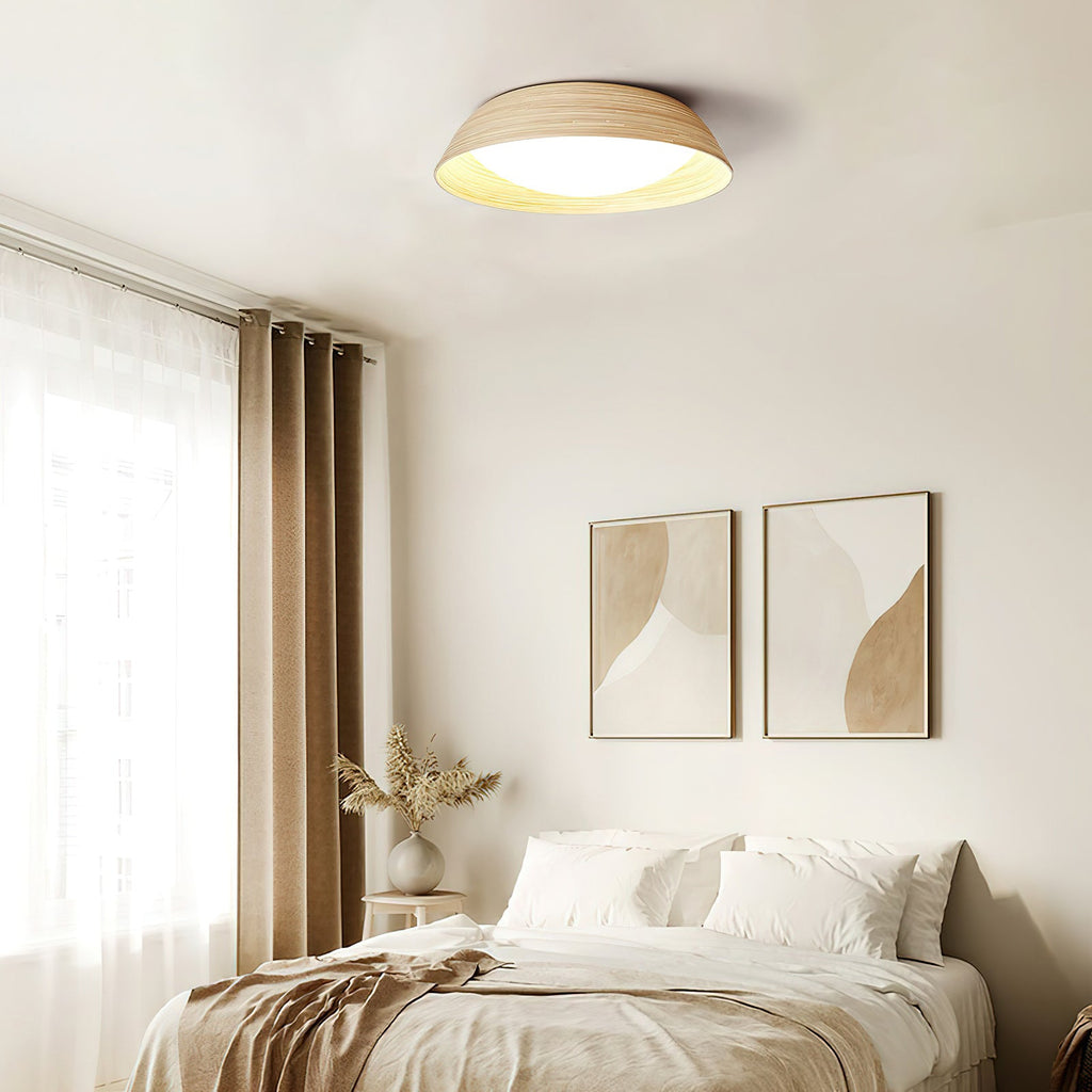 Bamboo & Acrylic Flush-Mount Ceiling Light