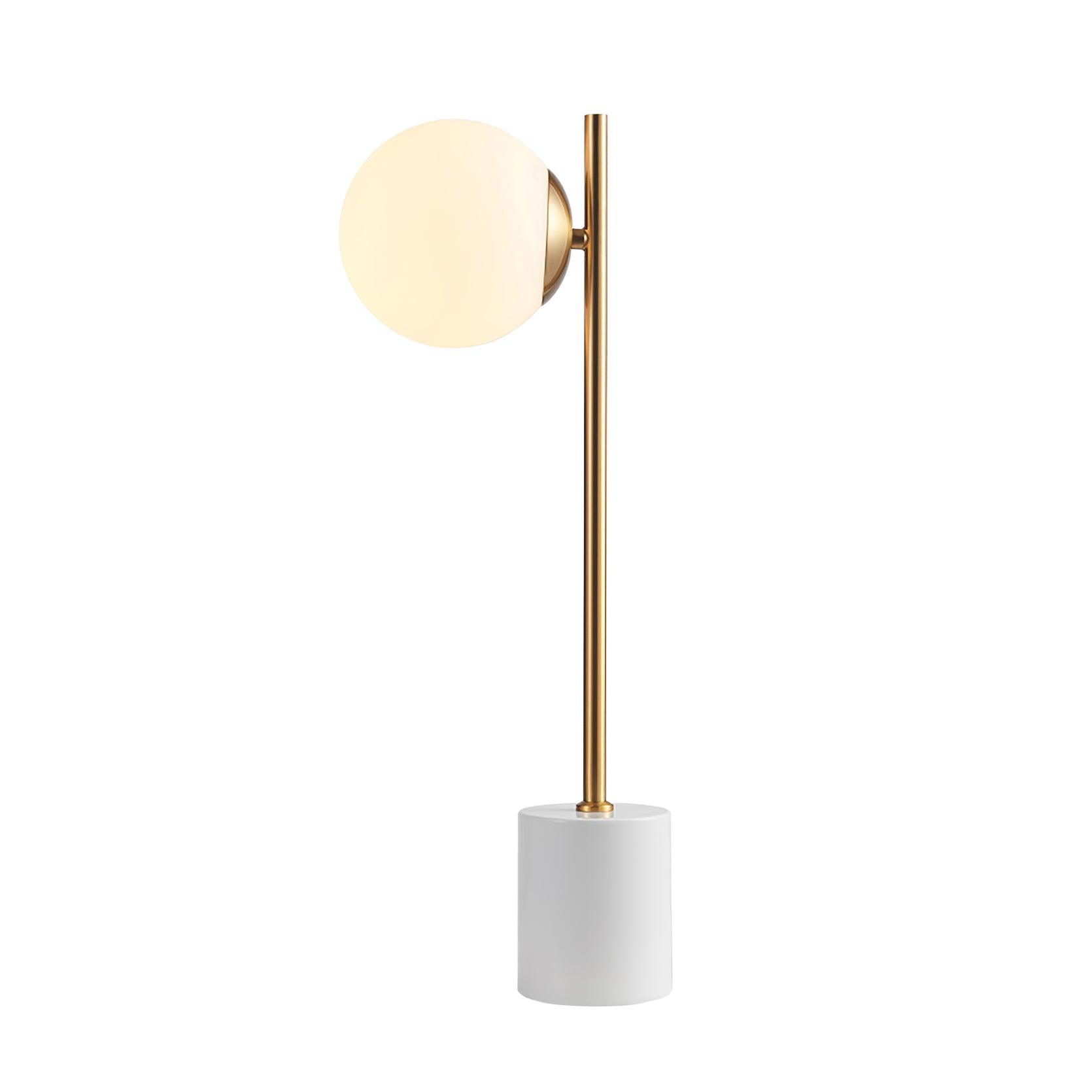 Marble Base White Glass Globe Table Lamp
