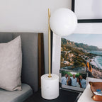 Marble Base White Glass Globe Table Lamp