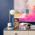 Marble Base White Glass Globe Table Lamp