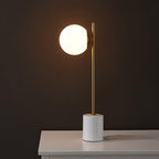 Marble Base White Glass Globe Table Lamp