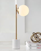 Marble Base White Glass Globe Table Lamp