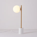 Marble Base White Glass Globe Table Lamp