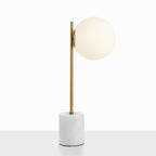 Marble Base White Glass Globe Table Lamp