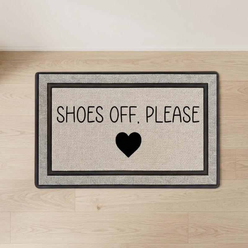 Door Mat Rectangular Polyester Textured Surface Non Slip Backing Indoor Use