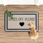 Door Mat Rectangular Polyester Textured Surface Non Slip Backing Indoor Use