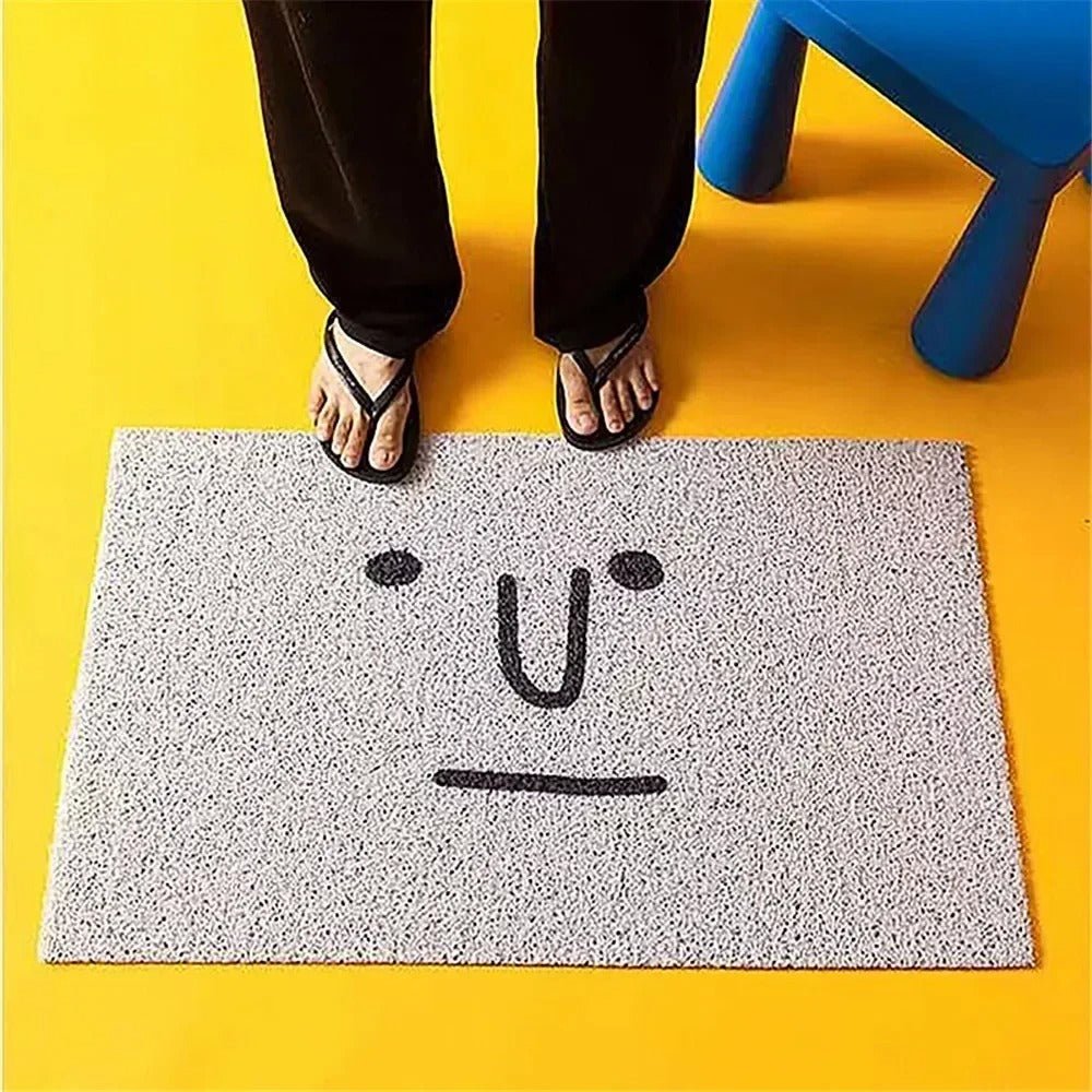 Doormat Polyester Rubber Backed Emoji Design, Fun, Durable Welcome Mat