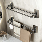 DoubleStand: Towel Holder Bathroom – multifunctional double rod holder, decorative & durable for modern bathrooms
