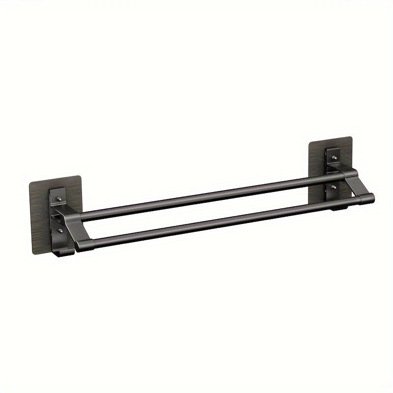 DoubleStand: Towel Holder Bathroom – multifunctional double rod holder, decorative & durable for modern bathrooms