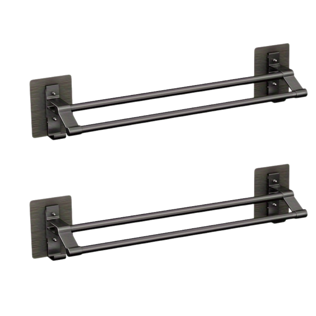 DoubleStand: Towel Holder Bathroom – multifunctional double rod holder, decorative & durable for modern bathrooms