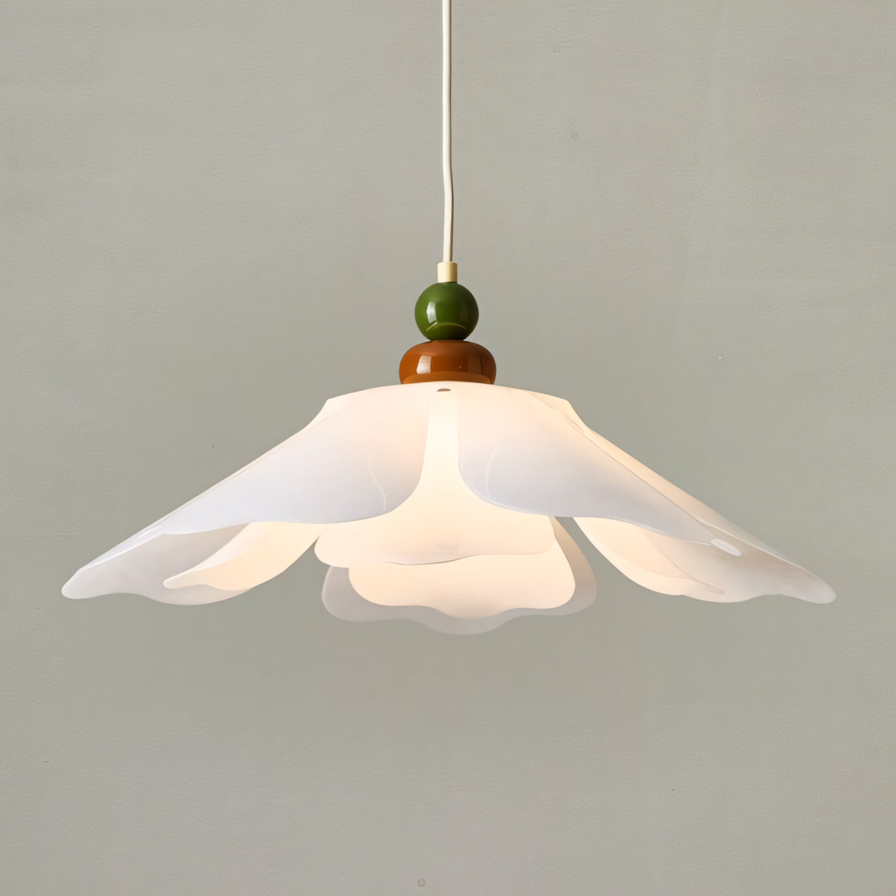 Layered Petal Bloom Pendant Light — White