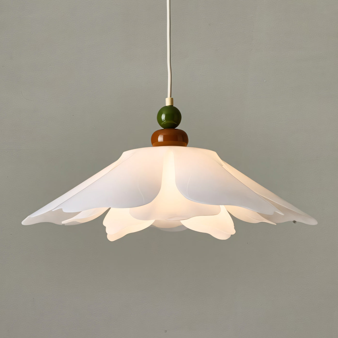 Layered Petal Bloom Pendant Light — White