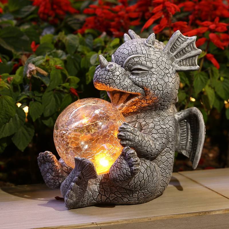 Table Lamp Resin Dragon Design LED Dimmable Rechargeable