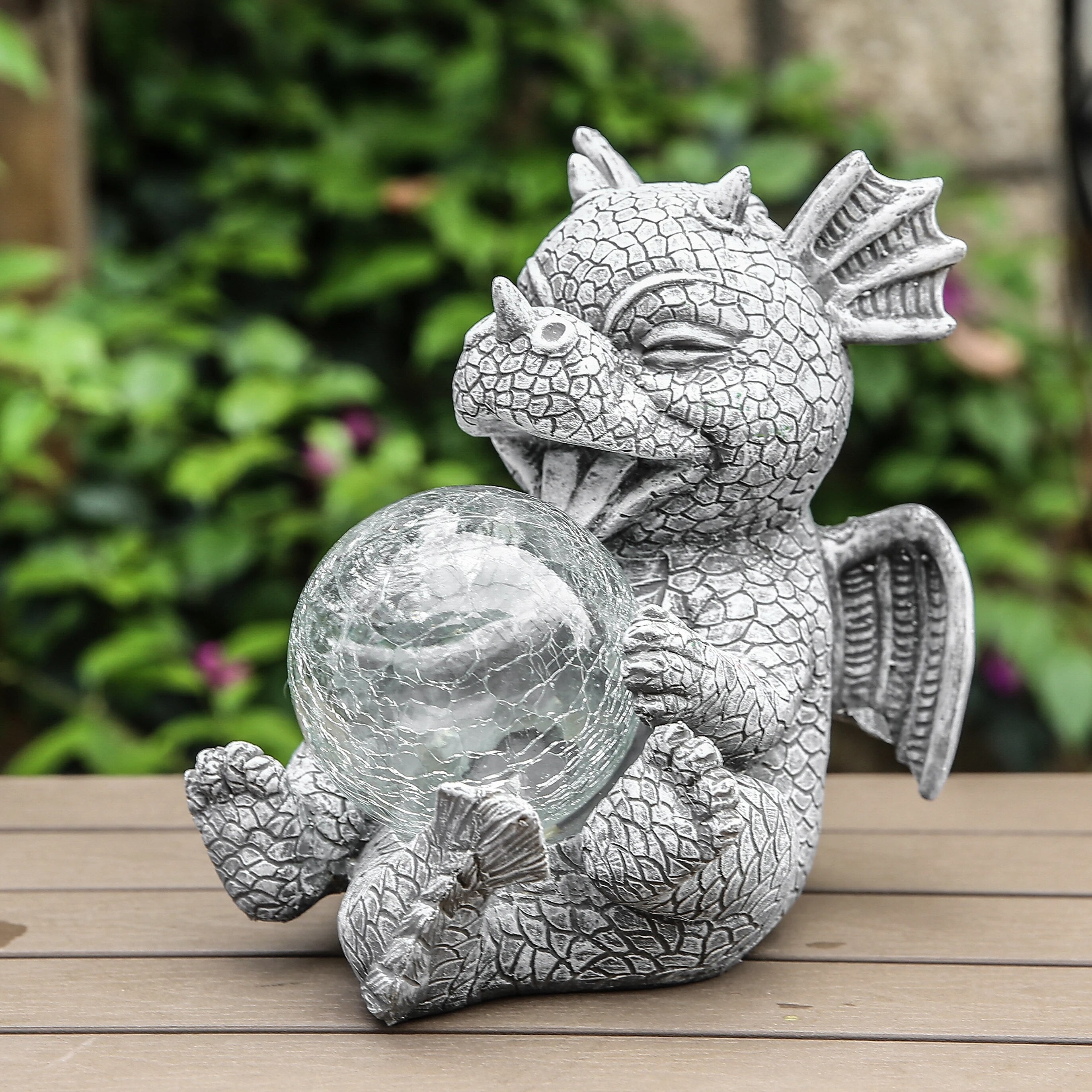Table Lamp Resin Dragon Design LED Dimmable Rechargeable