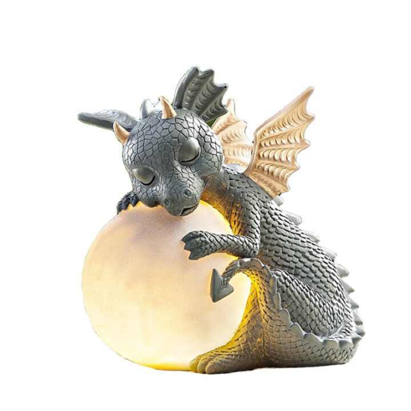 Table Lamp Resin Dragon Design LED Dimmable Rechargeable
