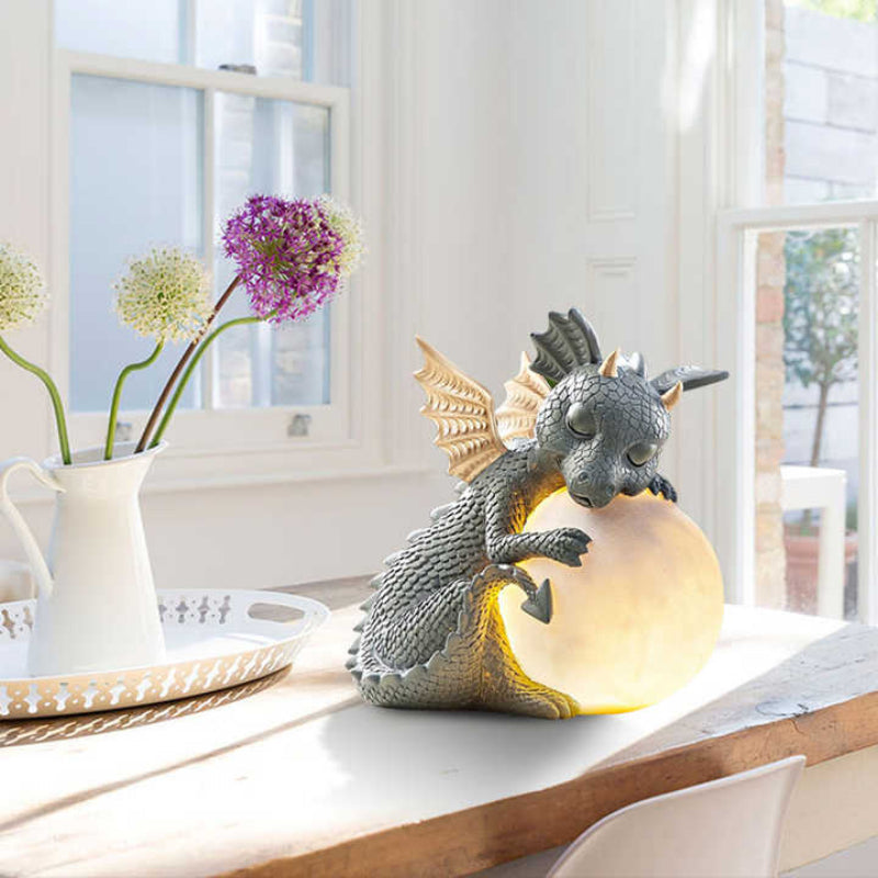 Table Lamp Resin Dragon Design LED Dimmable Rechargeable